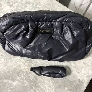 Joan & David Shiny Black Quilted Clutch